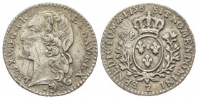 Louis XV 1715-1774
1/10 Écu au bandeau, Grenoble, 1758 Z, AG 2.86 g.
Ref : G. 292 (R4)
Conservation : TTB. Rarissime