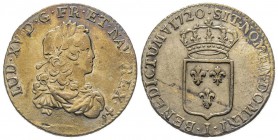Louis XV 1715-1774
1/3 Écu de France, fn, Limoges, 1720 I, AG 7.90 g.
Ref : G. 306 (R2)
Conservation : TTB. Rare