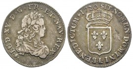 Louis XV 1715-1774
1/3 Écu de France, fn, Bayonne, 1720 L, AG 7.99 g.
Ref : G. 306 (R2)
Conservation : presque TTB. Rare