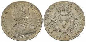 Louis XV 1715-1774
1/2 Écu aux branches d'olivier, Grenoble, 1726 Z, AG 14.51 g.
Ref : G. 313 (R3)
Conservation : TTB-SUP. Très Rare