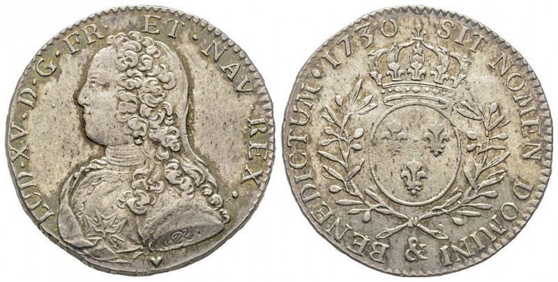 Louis XV 1715-1774
1/2 Écu aux branches d'olivier, Aix, 1730 &, AG 14.67 g.
Ref ...