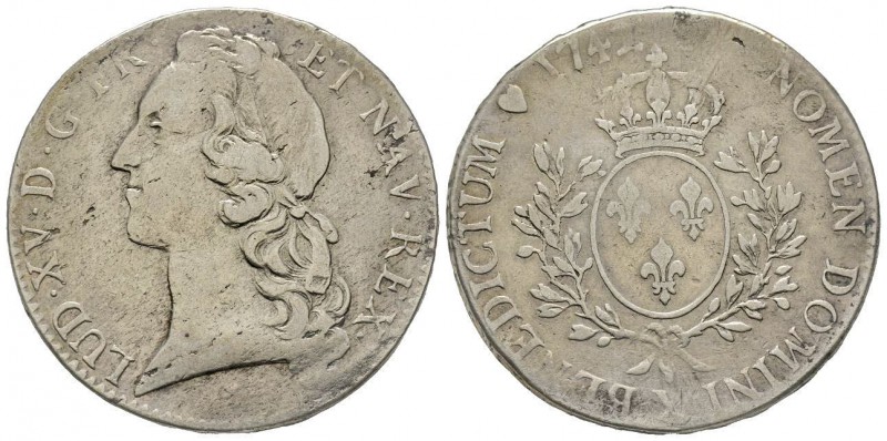 Louis XV 1715-1774
Écu au bandeau, Amiens, 1741 X, AG 29.08 g.
Ref : G. 322 (R4)...