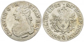 Louis XVI 1774-1792
Écu aux branches d'olivier, Perpignan, 1782 Q, AG 28.49 g.
Ref : G.356 
Conservation : TTB/SUP