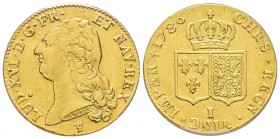 Louis XVI 1774-1792
Double Louis d'or à la tête nue, Limoges, 1786 I, AU 15.29 g.
Ref : G.363 (R), Fr. 474
Conservation : PCGS AU50