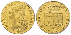 Louis XVI 1774-1792
Double Louis d'or à la tête nue, 2 ème sem., Metz, 1787 AA, AU 15.29 g.
Ref : G.363 (R2), Fr. 474
Conservation : PCGS AU53. Rare...