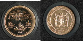 1972 Jamaica 10th Anniv of Independence gold $20 (KM61). Royal Canadian Mint. 27mm, 15.748g. AGW: 0.2532oz. With original package. Gold bullion dated ...