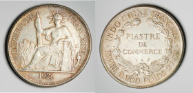 1926-A French Indochina Piastre in a group of 3, KM-5A. Extremely Fine.

1926-A（1926年）法屬印支坐洋貿易銀元1元銀幣一組三枚，KM-5A，極美品。...