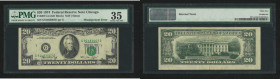 1974 USA Federal Reserve Note Chicago $20. Misalignment Error. Serial no.: G91483067D. PMG Choice Very Fine. 35.