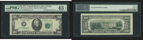 1977 USA Federal Reserve Note Chicago $20. Misalignment Error. Serial no.: G20904948A. PMG Choice Very Fine 45 EPQ.