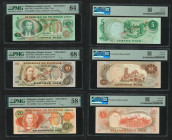 1949 (ND ca 1970s) Bangko Sentral ng Pilipinas specimen set from 5 piso to 100 piso (P-153s1 - 157s1). PMG Choice About Unc - Superb Gem Unc 68 EPQ.
...
