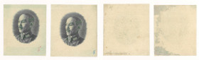 1948 a pair of Chiang Kai Shek portrait die proof for Central Bank of China ABNC Gold Yuan banknotes. 7 x 6.3 cm

1948年中央銀行金圓券蔣介石像雕刻版圖案印樣二張，尺寸7.2×6....