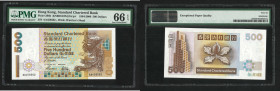 1997 (1 Jan) Standard Chartered Bank 500 dollars, serial no.: AA458562. PMG Gem Uncirculated 66 EPQ. Rare date. 

1997.1.1 香港渣打銀行伍佰圓，序號AA458562。PMG ...