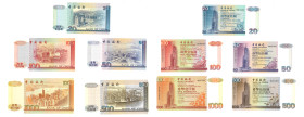 1994 (1 May) Bank of China 20, 50, 100, 500 and 1000 dollars set, same last 3 digits of serial nos 857. UNC.

1994.5.1 中國銀行貳拾、伍拾、壹佰、伍佰及壹仟圓，一組五張，帶序號最...