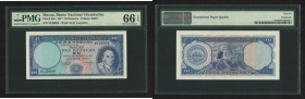 1977 Banco Nacional Ultramarino 10 Patacas, serial no.: 919968. PMG Gem Uncirculated 66 EPQ.

1977年大西洋國海外匯理銀行拾圓。PMG Gem Uncirculated 66 EPQ。...