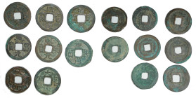 1032-1111 Liao dynasty coinage in a group of 8, including Chongxi Tongbao, Qingning Tongbao, Xianyong Tongbao, Dakang Tongbao, Daan Yuanbao, Shouchang...