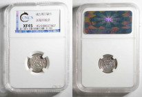 1206-1227 Chinggis Khan silver Dirham. Ghazni. CNCS XF45. 

1206-1227年成吉思汗迪拉姆。加茲尼鑄造。CNC XF45。
