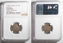 1904-1912 Szechuan 1/4 Rupee. NGC VF Details, Mount Removed. 

1904-1912年四川省造光緒像1/4盧比銀幣，淡眉小花座，鷹鉤鼻七節辮，LM-362，NGC VF Details，Mount Removed。...