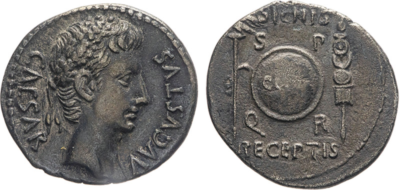 MONETE ROMANE IMPERIALI. AUGUSTO (27 a.C.-14 d.C.) DENARIO
Ar. Zecca coloniale....