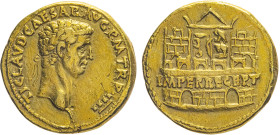 MONETE ROMANE IMPERIALI. CLAUDIO (41-54 d.C.) AUREO Au. Zecca di Roma e Lione 44-45 d.C. 7,93 gr. 19 mm. RR. Spl58.
D: TI. CLAVD. CAESAR. AVG. P. M. ...