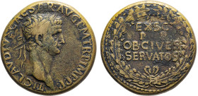 MONETE ROMANE IMPERIALI. CLAUDIO (41-54 d.C.) SESTERZIO
Ae. 28,65 gr. 34 mm. R. Mb40.
D: TI. CLAVDIVS. CAESAR. AVG. P. M. TR. P. IMP. P. P. Testa la...