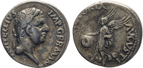 MONETE ROMANE IMPERIALI. VITELLIO (69 d.C.) DENARIO Ar. Zecca di Lugdunum. 2,94 gr. 18 mm. RR. Mb36.
D: A. VITELLIVS IMP. GERMAN. Testa laureata di V...