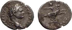 MONETE ROMANE IMPERIALI. DOMIZIANO (81-96 d.C.). DENARIO
Ar. 3,26 gr. 19 mm. C. Bb50
D: CAESAR AVG. F. DOMITIANVS. Testa laureata di Domiziano a des...