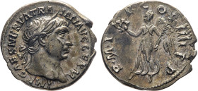 MONETE ROMANE IMPERIALI. TRAIANO (98-117 d.C.) DENARIO Ar. Zecca di Roma. 3,27 gr. 18 mm. R. Spl60.
D: IMP. CAES. NERVA TRAIAN. AVG. GERM. Busto laur...