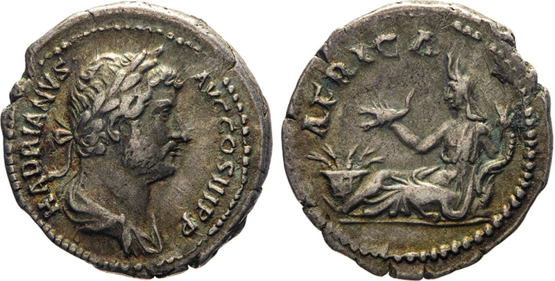 MONETE ROMANE IMPERIALI. ADRIANO (117-138 d.C.) DENARIO Ar. Zecca di Roma. 3,23 ...