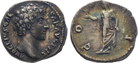 MONETE ROMANE IMPERIALI. MARCO AURELIO (139-161 d.C.) DENARIO CONIATO SOTTO ANTONINO PIO
Ar. Zecca di Roma. 2,91 gr. 18 mm. NC. Spl60.
D: A. AVRELIV...