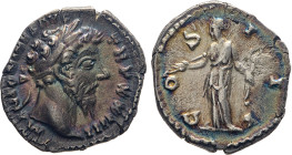 MONETE ROMANE IMPERIALI. MARCO AURELIO (161-180 d.C.) DENARIO
Ar. Zecca di Roma. 3,07 gr. 18 mm. RR. Spl55.
D: M. ANTONINVS AVG. TR. P. X. XIIII. Te...