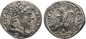 MONETE ROMANE IMPERIALI. SETTIMIO SEVERO (193-211 d.C.) TETRADRAMMA
Ar. Zecca di Laodicea ad Mare (Siria). 13,00 gr. 27 mm. C. Spl58.
D: (In caratte...