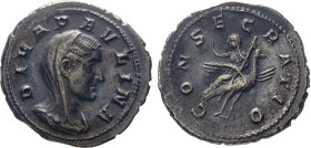 MONETE ROMANE IMPERIALI. PAOLINA (-) DENARIO CONIATO DOPO LA SUA MORTE
Ar. Zecca di Roma. 2,84 gr. 20 mm. RR. Spl60. Splendido esemplare di modulo la...