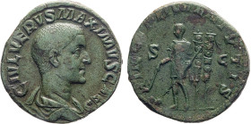 MONETE ROMANE IMPERIALI. MASSIMO CESARE (235-238 d.C.) SESTERZIO
Ae. Zecca di Roma. 19,23 gr. 29 mm. RR. Bb50.
D: C. IVL. VERVS MAXIMVS CAES. Busto ...