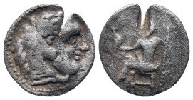 KINGS OF MACEDON. Alexander III 'the Great' (336-323 BC). Drachm.

Obv: Head of Herakles right, wearing lion skin.
Rev: AΛEΞANΔPOY.
Zeus seated le...