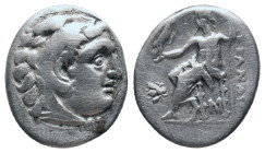 KINGS OF MACEDON. Alexander III 'the Great' (336-323 BC). Drachm. Sardes

Obv: Head of Herakles right, wearing lion skin.
Rev: AΛEΞANΔPOY.
Zeus se...