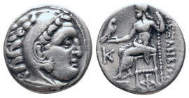 KINGS OF MACEDON. Antigonos I Monophthalmos. (310-301 BC). AR. Drachm. Kolophon

Obv: Head of Herakles right, wearing lion skin.
Rev: AΛEΞANΔPOY.
...