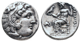 KINGS OF MACEDON. Alexander III the Great (336-323 BC). AR Drachm . Posthumous issue. Lampsacus. ca. 310-301 BC.

Obv: Head of Heracles right. weari...