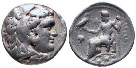KINGS OF MACEDON. Alexander III ‘the Great’. 336-323 BC. AR Tetradrachm.

Obv: Head of Herakles right. wearing lion's skin headdress.
Rev. AΛΕΞANΔΡ...