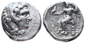 KINGS OF MACEDON. Alexander III. 'the Great' (336-323 BC). AR Tetradrachm. Amphipolis

Obv: Herakles right. clad in lion skin.
Rev. ALEXANDROY. Zeu...