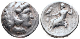 KINGS OF MACEDON. Alexander III ‘the Great’. 336-323 BC. AR Tetradrachm. 310-301 BC.

Obv: Head of Herakles right. wearing lion's skin headdress.
R...