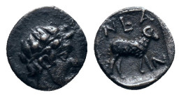 TROAS. Neandria. Circa 350-340 BC. AR Obol . Chian standard. Laureate head of Apollo right / Ram standing right within shallow incuse square.

Condi...