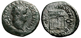NERONE (54-68) Asse (g. 9,81). Testa laur. a ds. R/ Tempio di Giano con porta chiusa. RIC 306; C. 171 AE +BB