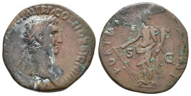 NERVA (96-98). Asse per Roma. AE (g 8,30). Testa laureata a destra. R/ Fortuna stante a sinistra, con cornucopia e timone. RIC II 98. MB. Nr. Reg. 611...