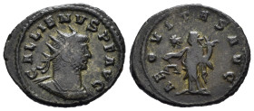 GALLIENO (253-268). Antoniniano per Antiochia. MI (g 3,52). Busto radiato e corazzato a destra. R/ Aequitas stante a sinistra, con bilancia e cornucop...