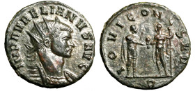 AURELIANO (270-275) Antoniniano per Mediolanum (g. 3,77) Busto rad. a ds. R/ Giove consegna un globo all'imperatore. RIC 129 AE SPL