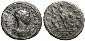 AURELIANO (270-275) Antoniniano per Ticinum (g. 3,18) Busto rad. a ds. R/ Sole stante a sn. con due prigionieri ai suoi piedi. RIC 154 AE BB