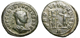 PROBO (276-282) Antoniniano per Serdica (g. 3,14) Busto rad. a ds. R/ PROVIDENT DEOR Fides tra due insegne e Soli Invicto Comiti stanti. RIC 845. AE B...