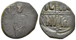 FOLLIS ANONIMO. Periodo di Michele IV il Paflagone (1034-1041). Follis classe C per Costantinopoli. AE (g 8.86). Cristo Antiphonetes stante di fronte....