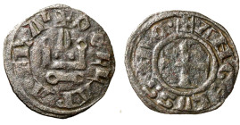 NEOPATRIA. Guglielmo di Vallehardovin (1245-1278) Denaro tornese g. 0,68). Croce R/ Castello. Metcalf 1132. MI RARO +BB