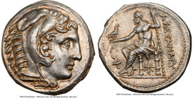 MACEDONIAN KINGDOM. Alexander III the Great (336-323 BC). AR tetradrachm (26mm, 17.17 gm, 10h). NGC Choice AU S 5/5 - 5/5. Posthumous issue, Amphipoli...